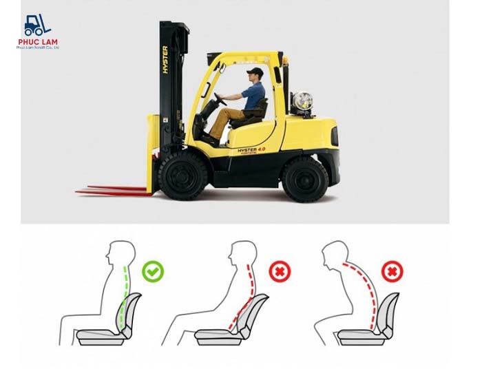 Điều chỉnh tư thế ngồi lái xe nângđúng hướng dẫn