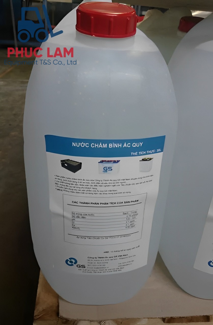 Nước cất cho bình ắc quy xe nâng điện